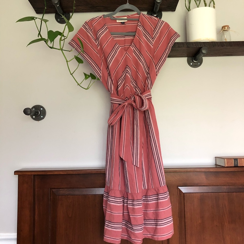 Universal Thread Dolman Linen Striped Dress
